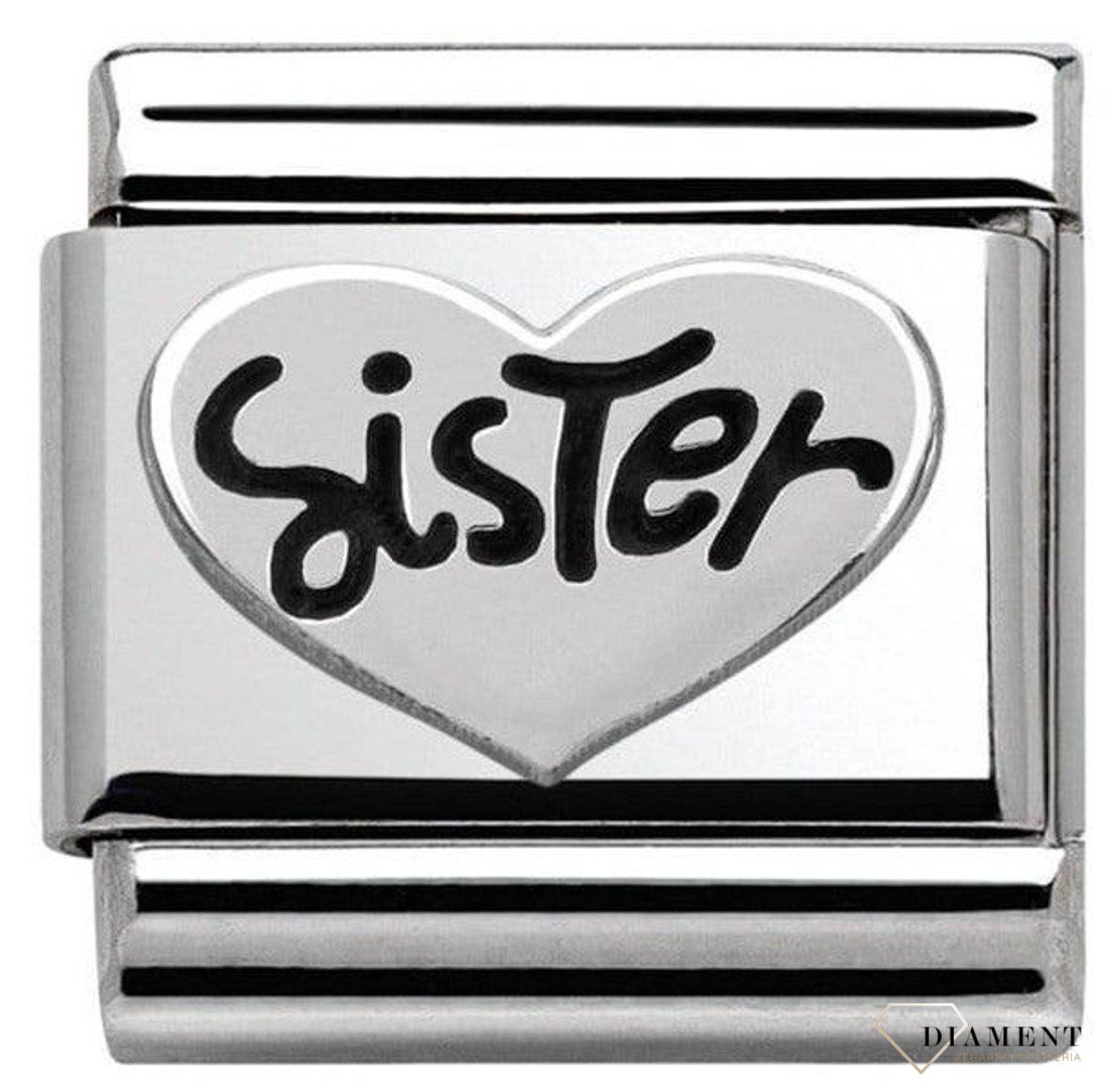 Nomination - Link 925 zawieszka srebro 'Serce z napisem Siostra' 330101 11 biżuteria nomination nomination zawieszki nomination baza.jpg